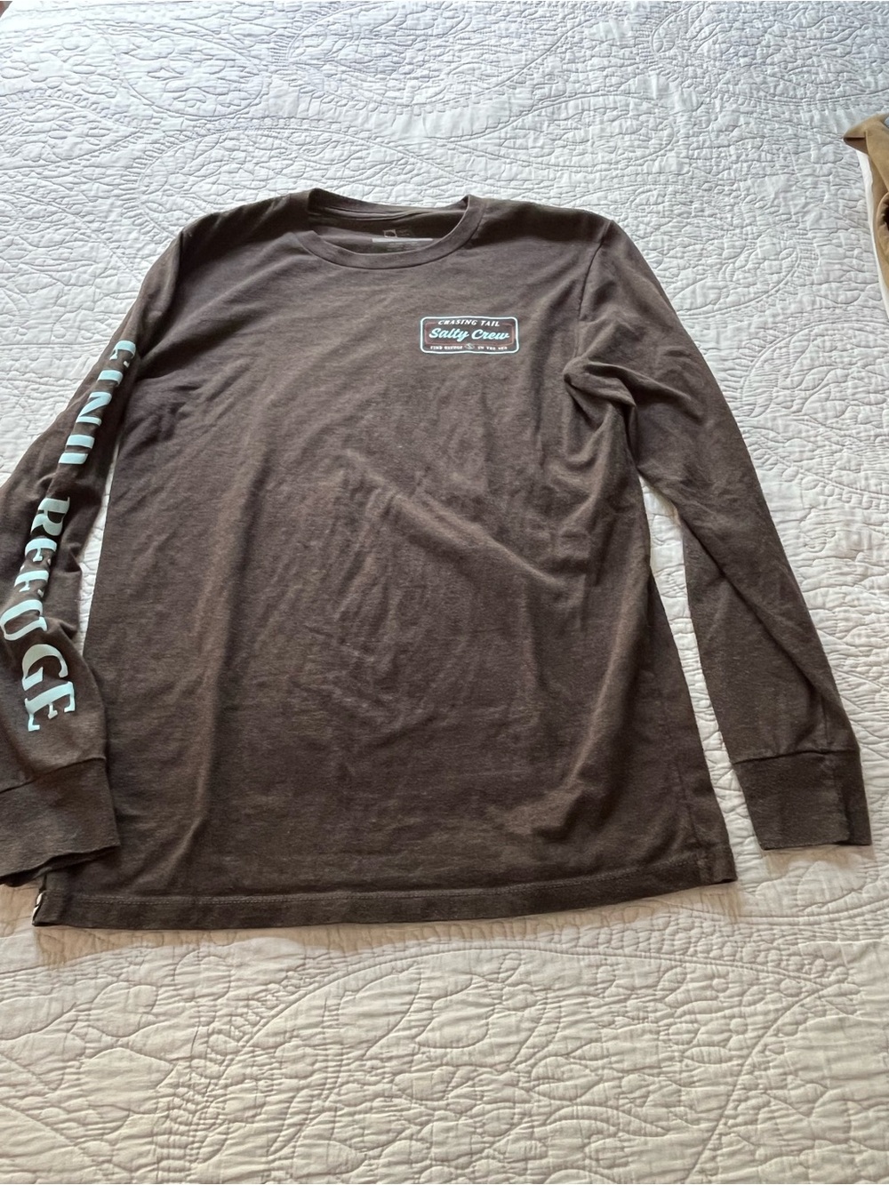 Salty Crew Brown Chasing Tail Logo Long Sleeve Tee - S